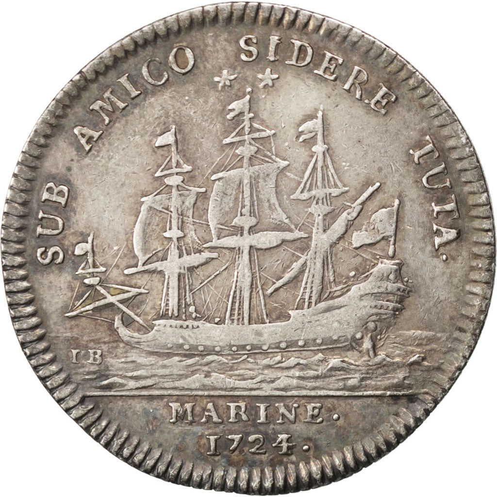Francia, Token, Royal, 1724, BB+, Argento, Feuardent:1328