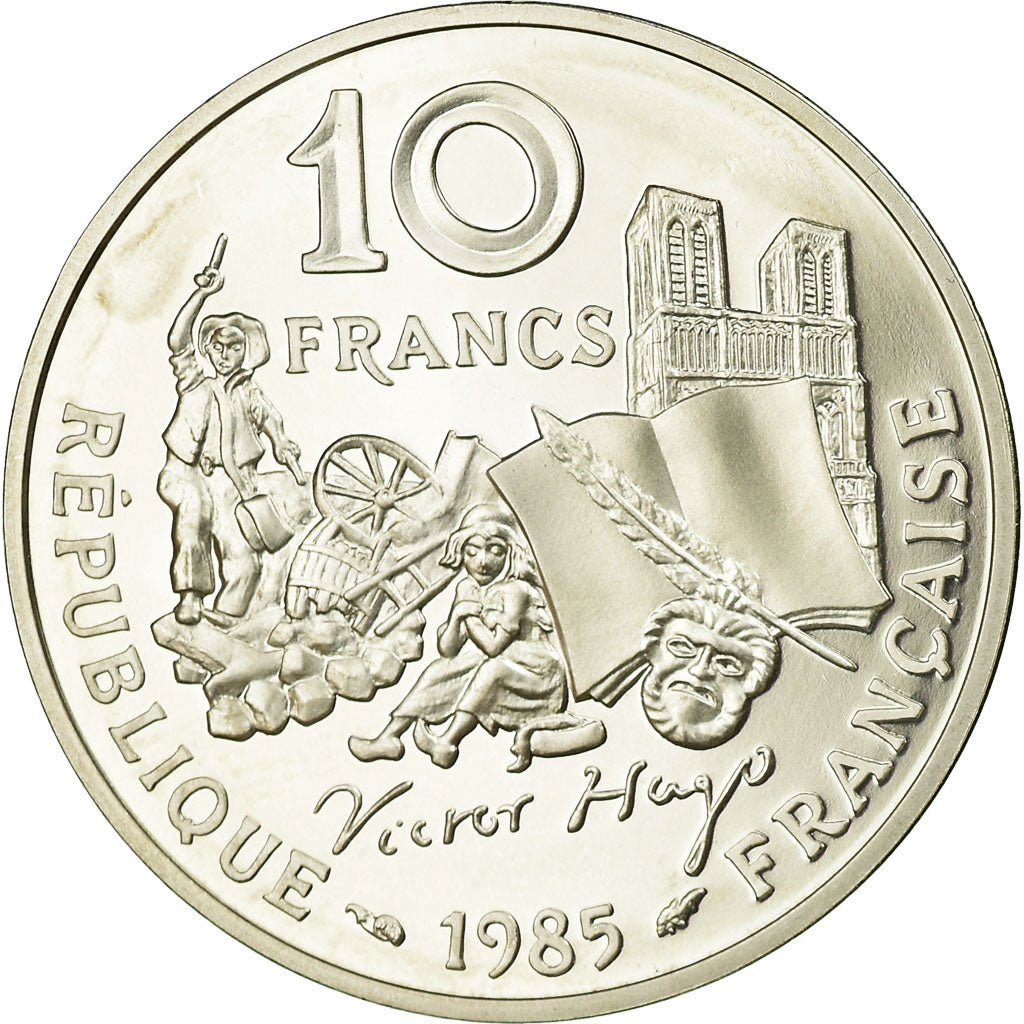 Coin, France, Victor Hugo, 10 Francs, 1985, Paris, BE, MS(65-70), Silver