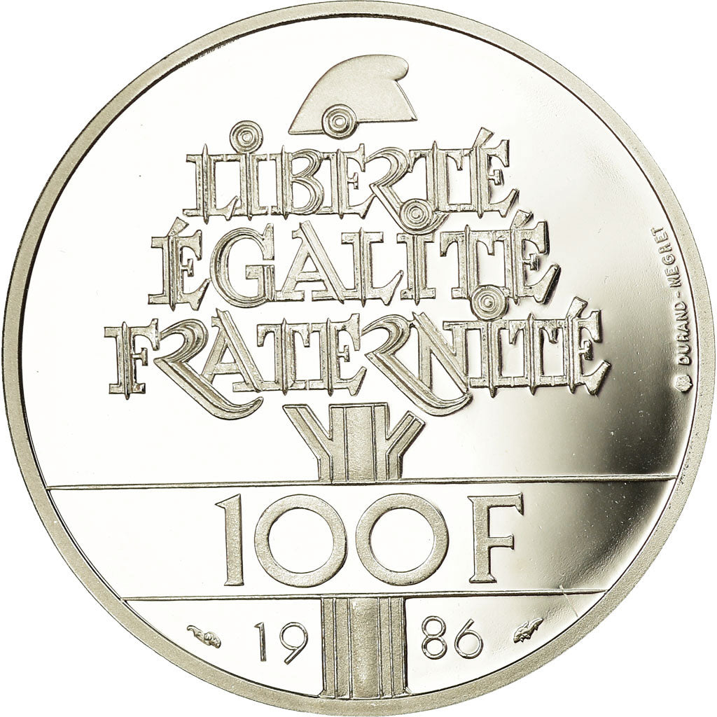 Moneta, Francja, Statue de la Liberté, 100 Francs, 1985, BE, MS(65-70), Srebro