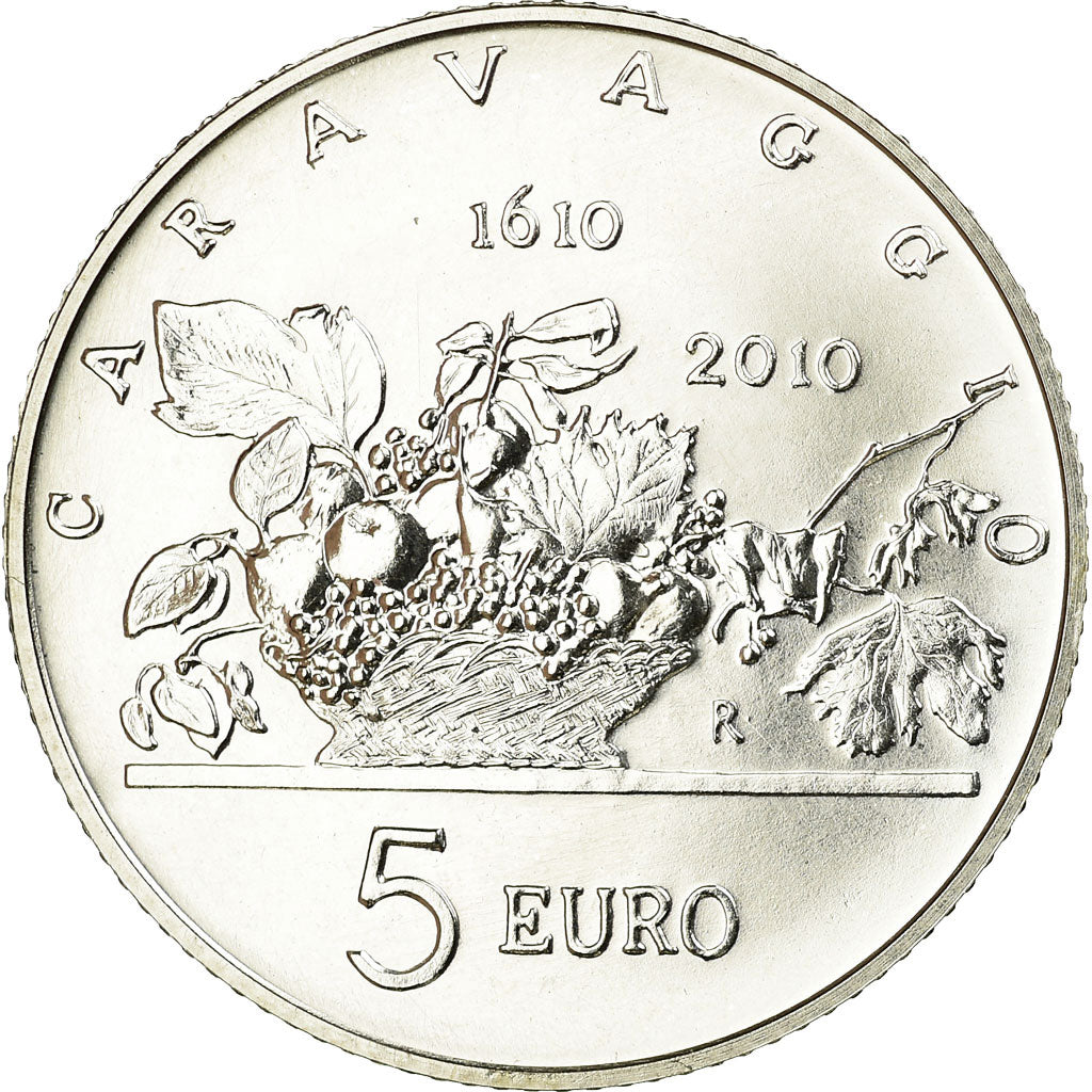 San Marino, 5 Euro, Caravaggio, 2010, MS(65-70), Silver