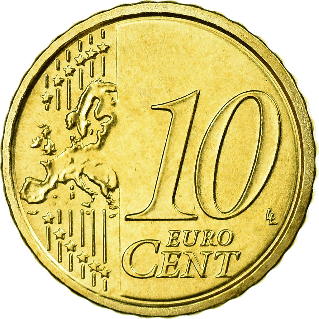 San Marino, 10 Euro Cent, 2010, MS(63), Brass, KM:482