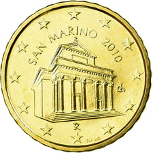 San Marino, 10 Euro Cent, 2010, MS(63), Brass, KM:482