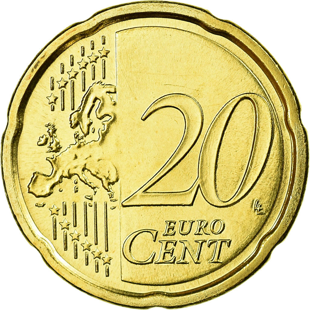 San Marino, 20 Euro Cent, 2010, MS(63), Brass, KM:483