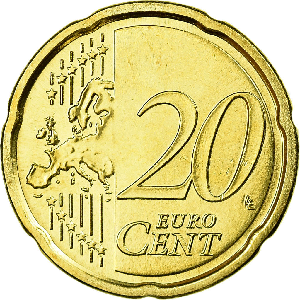 San Marino, 20 Euro Cent, 2010, MS(63), Brass, KM:483