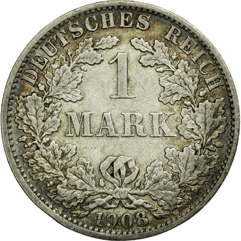 Coin, GERMANY - EMPIRE, Wilhelm II, Mark, 1908, Berlin, EF(40-45), Silver, KM:14