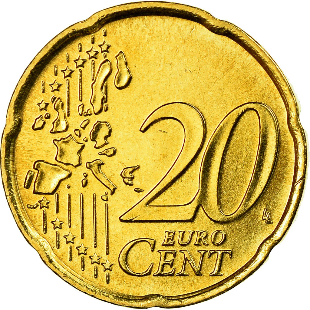 San Marino, 20 Euro Cent, 2005, MS(63), Latão, KM:444