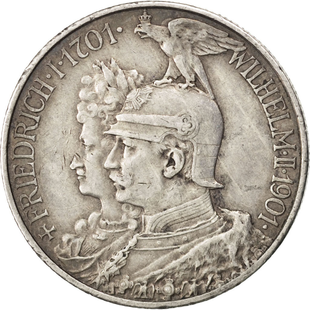 German States, 2 Mark, 1901, Berlin, KM #525, AU(50-53), Silver, 28, 11.08