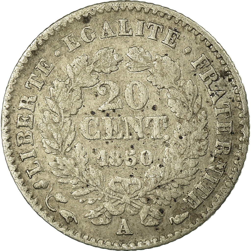 Coin, France, Cérès, 20 Centimes, 1850, Paris, F(12-15), Silver, KM:758.1