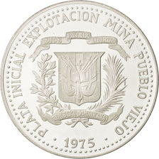 DOMINICAN REPUBLIC, 10 Pesos, 1975, KM #38, MS(63), Silver, 29.87