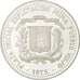 DOMINICAN REPUBLIC, 10 Pesos, 1975, KM #38, MS(63), Silver, 29.87