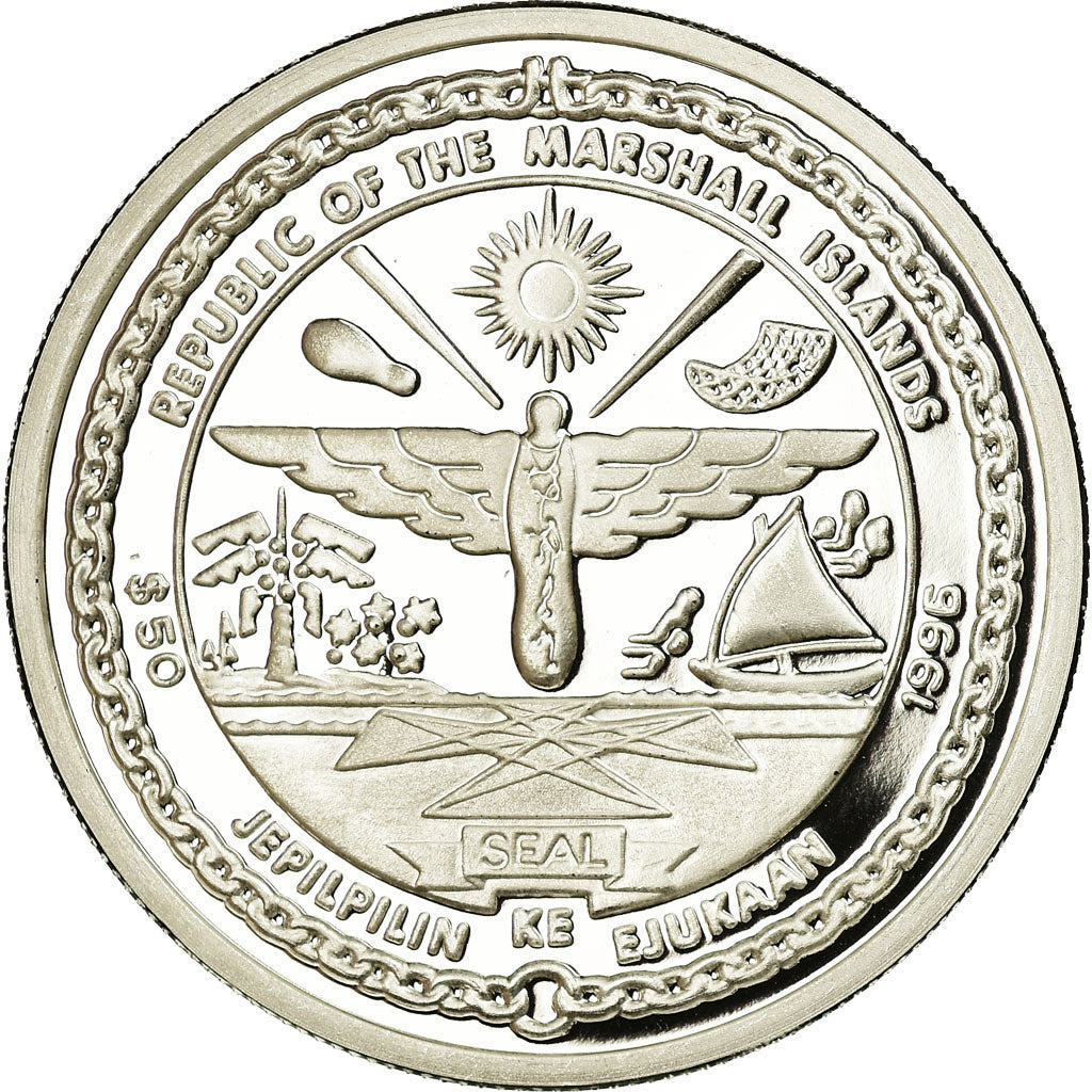 Moneta, Isole Marshall, 50 Dollars, 1996, Roger Williams , Proof, SPL, Argento