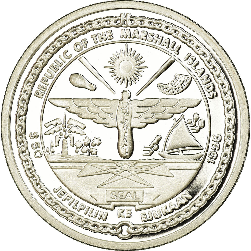 Coin, Marshall Islands, 50 Dollars, 1996, Roger Williams , Proof, MS(63)
