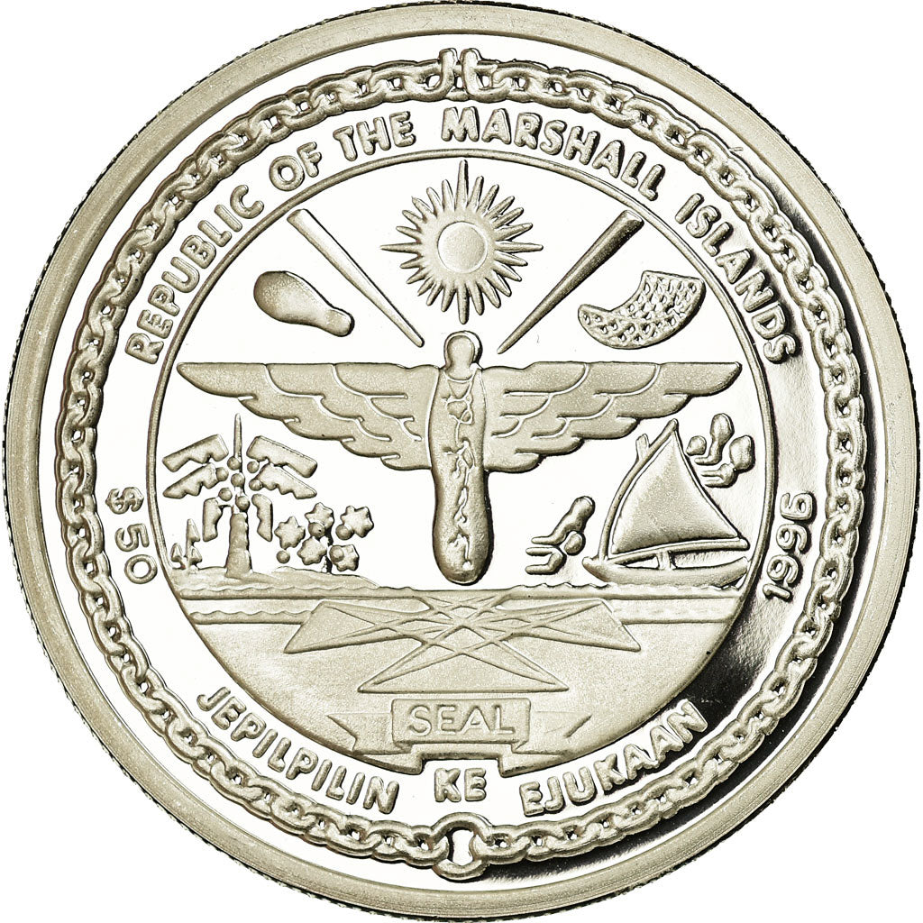 Coin, Marshall Islands, 50 Dollars, 1996, Roger Williams , Proof, MS(63)