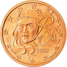 France, 2 Euro Cent, 2002, BE, MS(65-70), Copper Plated Steel, KM:1283