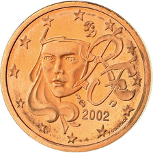 France, Euro Cent, 2002, BE, MS(63), Copper Plated Steel, KM:1282