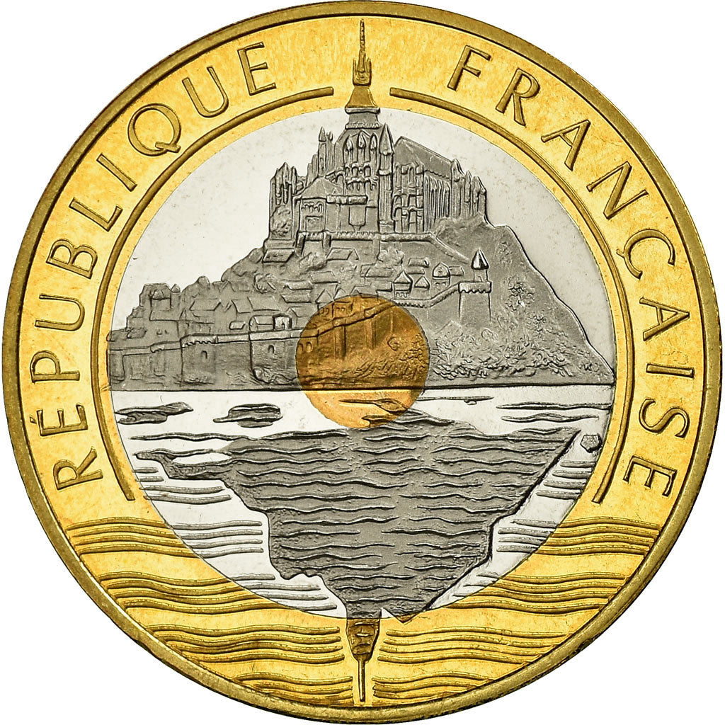 Coin, France, Mont Saint Michel, 20 Francs, 2000, Paris, BE, MS(65-70)