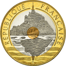 Coin, France, Mont Saint Michel, 20 Francs, 2000, Paris, BE, MS(65-70)