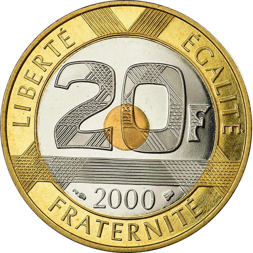 Coin, France, Mont Saint Michel, 20 Francs, 2000, Paris, BE, MS(65-70)