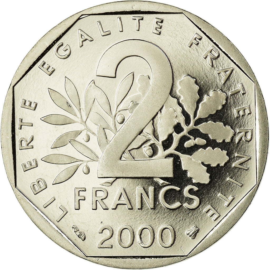 Moneta, Francia, Semeuse, 2 Francs, 2000, Paris, BE, FDC, Nichel, KM:942.2