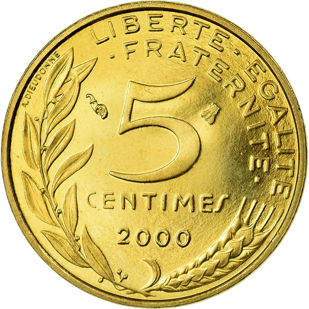 Coin, France, Marianne, 5 Centimes, 2000, Paris, BE, MS(65-70), Aluminum-Bronze