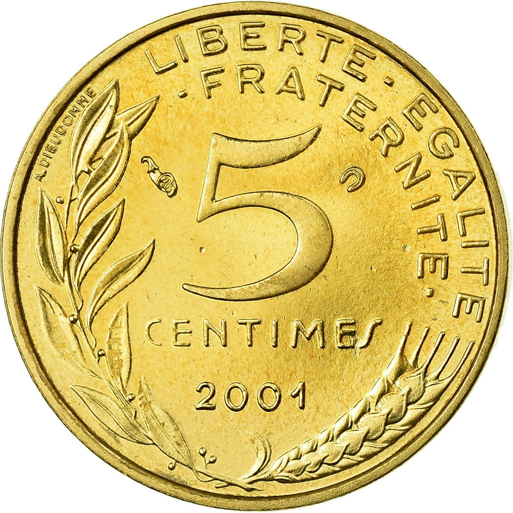 Coin, France, Marianne, 5 Centimes, 2001, Paris, BE, MS(65-70), Aluminum-Bronze