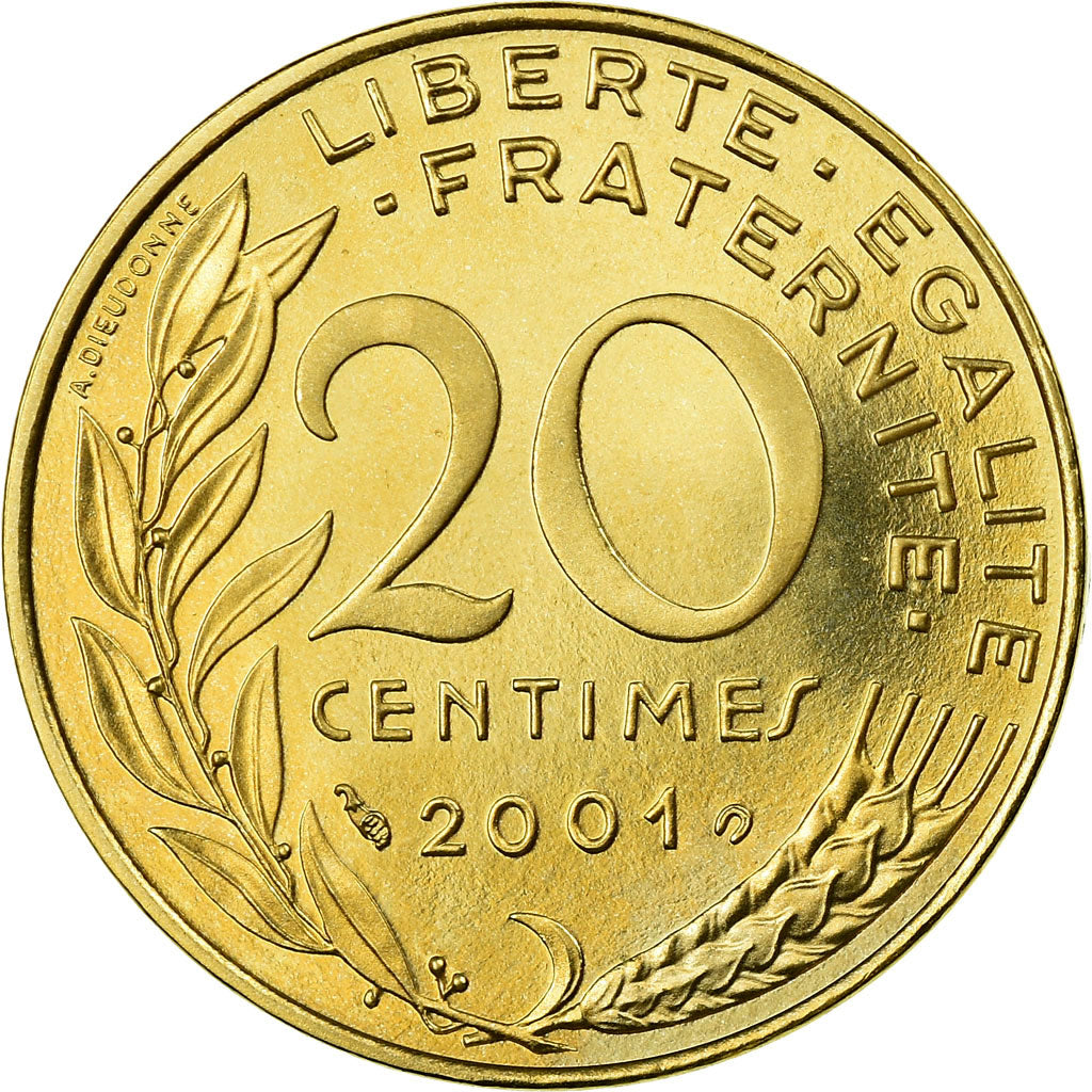 Coin, France, Marianne, 20 Centimes, 2001, Paris, BE, MS(65-70)