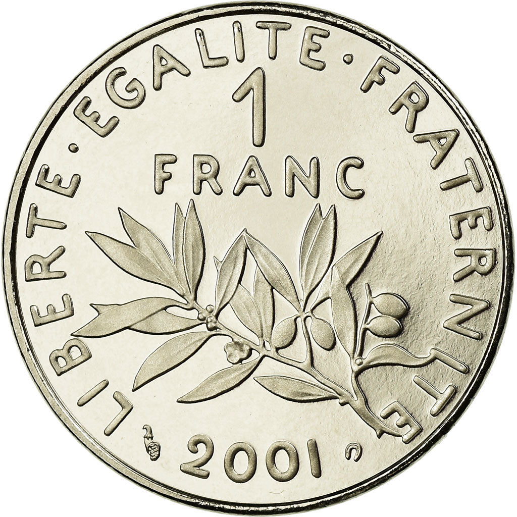 Coin, France, Semeuse, Franc, 2001, Paris, BE, MS(65-70), Nickel, KM:925.2