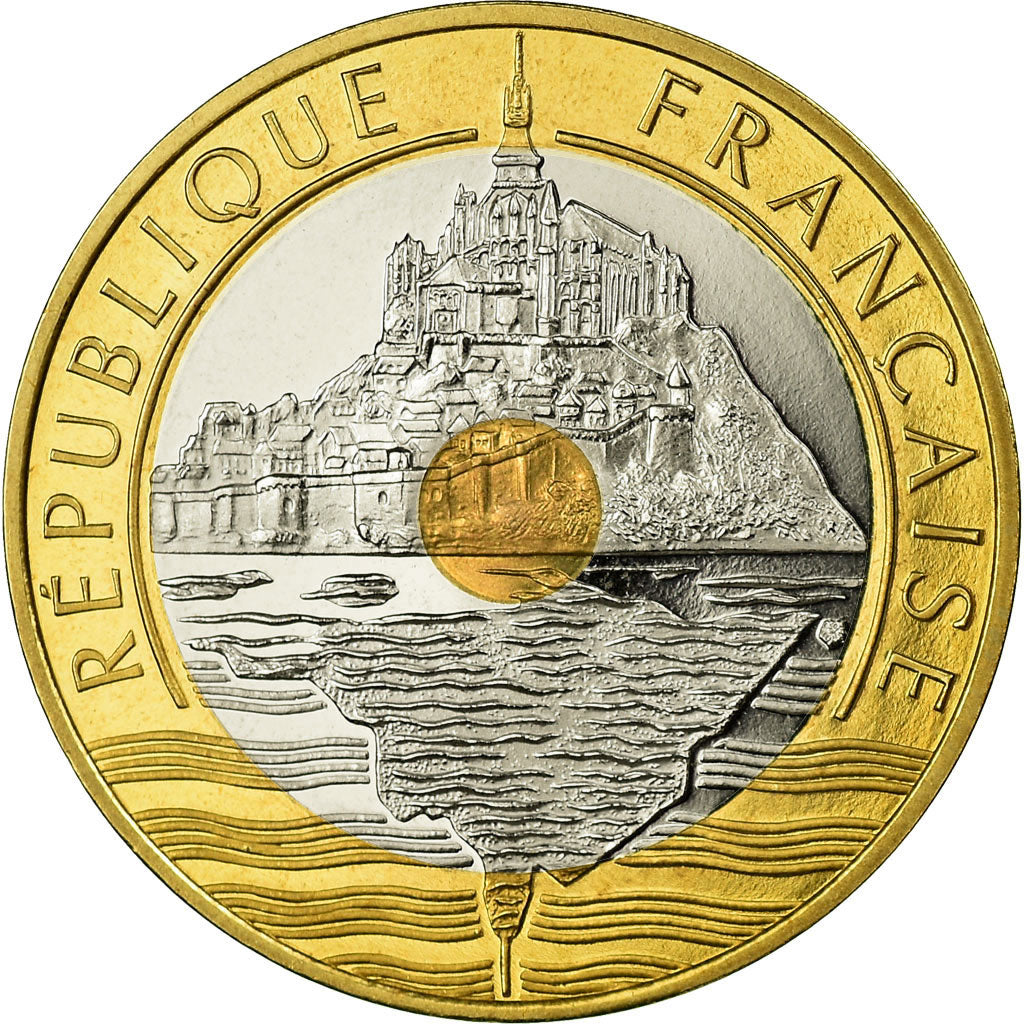 Coin, France, Mont Saint Michel, 20 Francs, 2001, Paris, BE, MS(65-70)