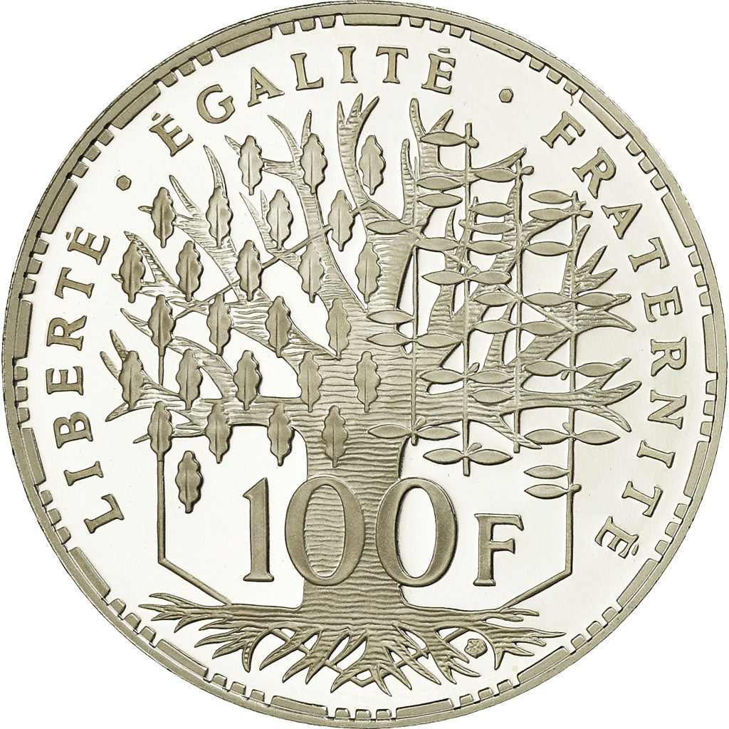 Moneta, Francja, 100 Francs, 2001, BE, MS(65-70), Srebro, Gadoury:898 a