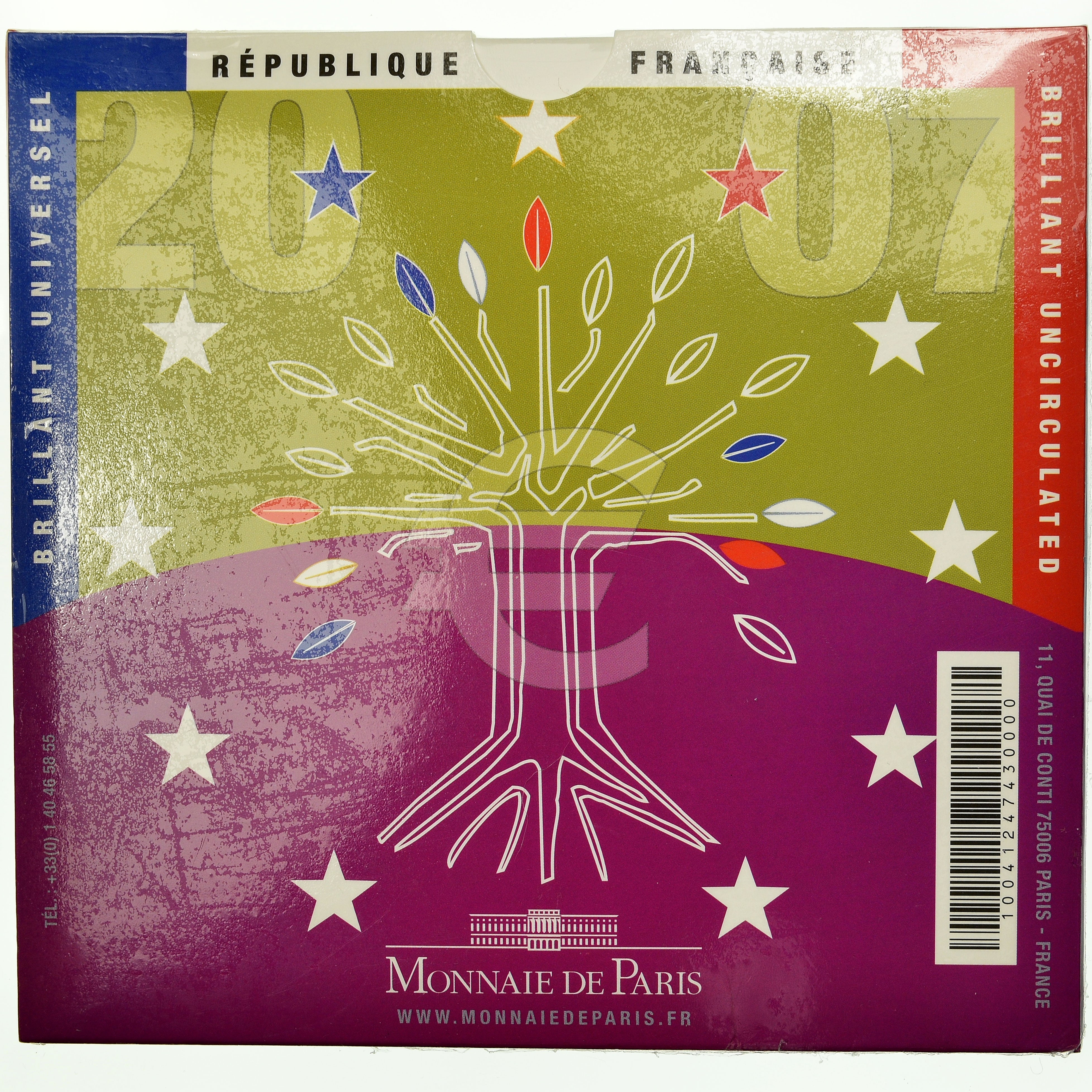 Frankreich, 1 Cent to 2 Euro, 2007, STGL, (No Composition)