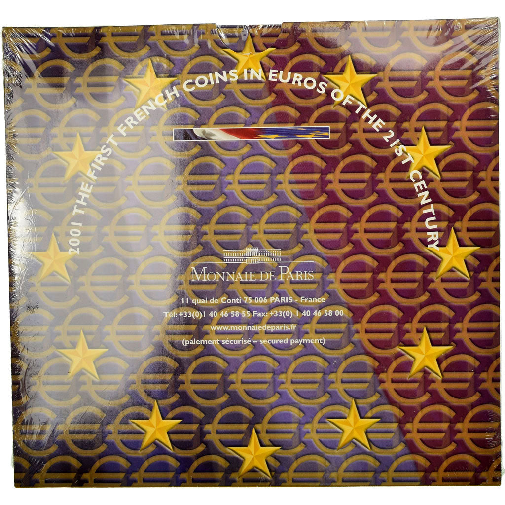Frankrijk, 1 Cent to 2 Euro, 2001, FDC, (No Composition)