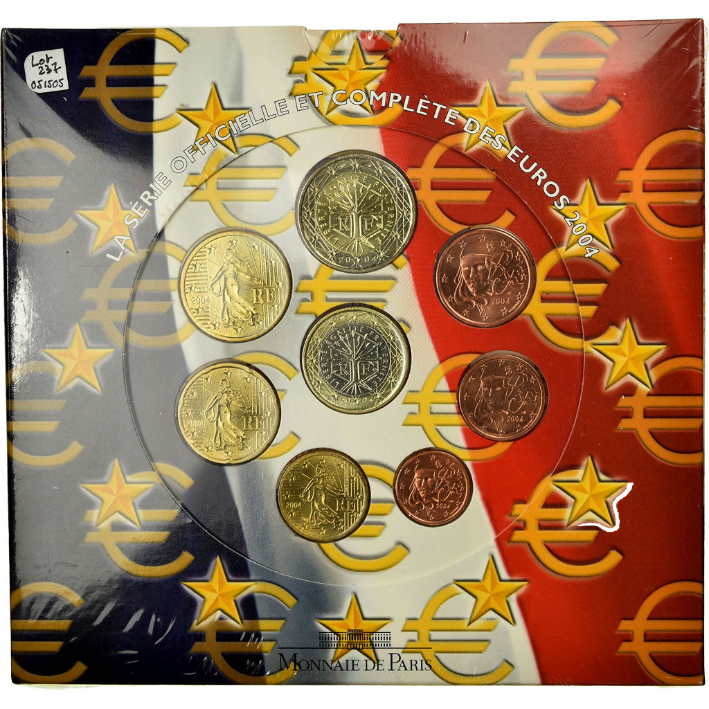 France, 1 Cent to 2 Euro, 2004, FDC, (No Composition)