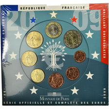 Francia, 1 Cent to 2 Euro, 2009, FDC, (Senza composizione)
