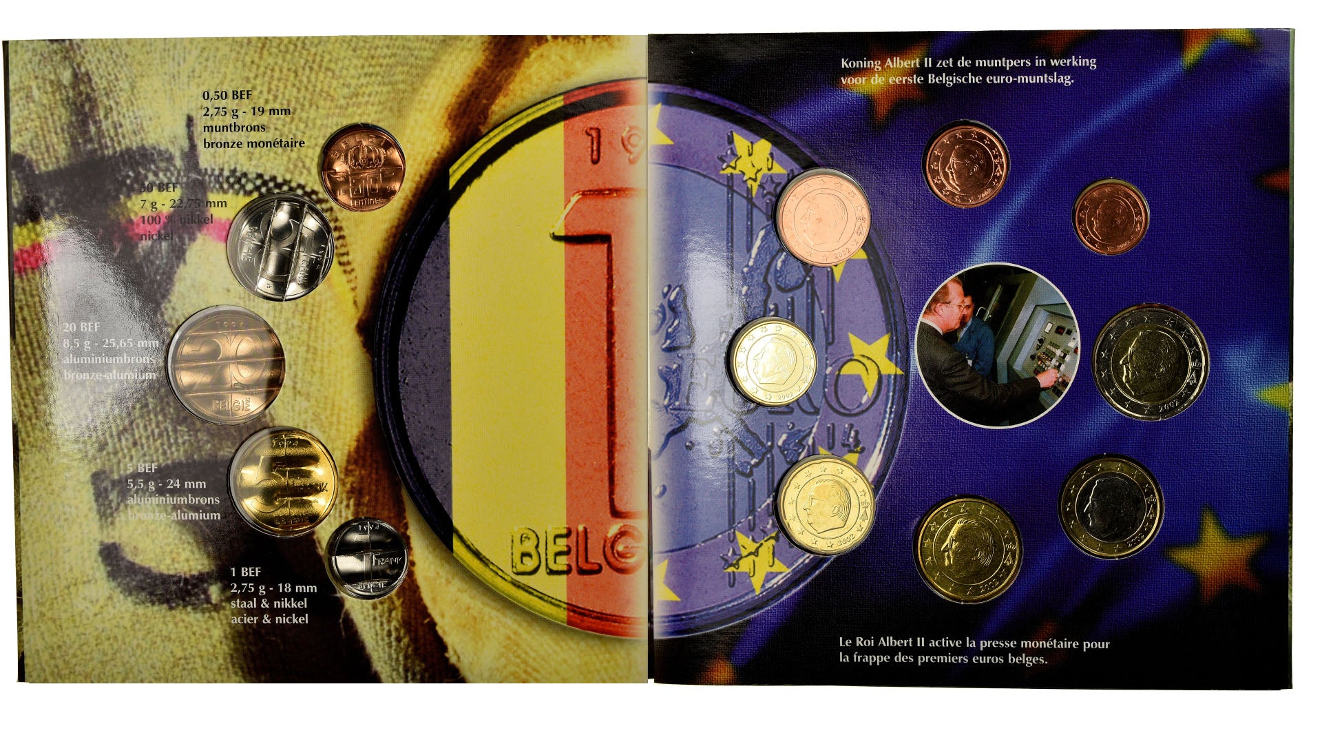 Belgio, 1 Cent to 2 Euro, 2002, FDC, (Senza composizione)