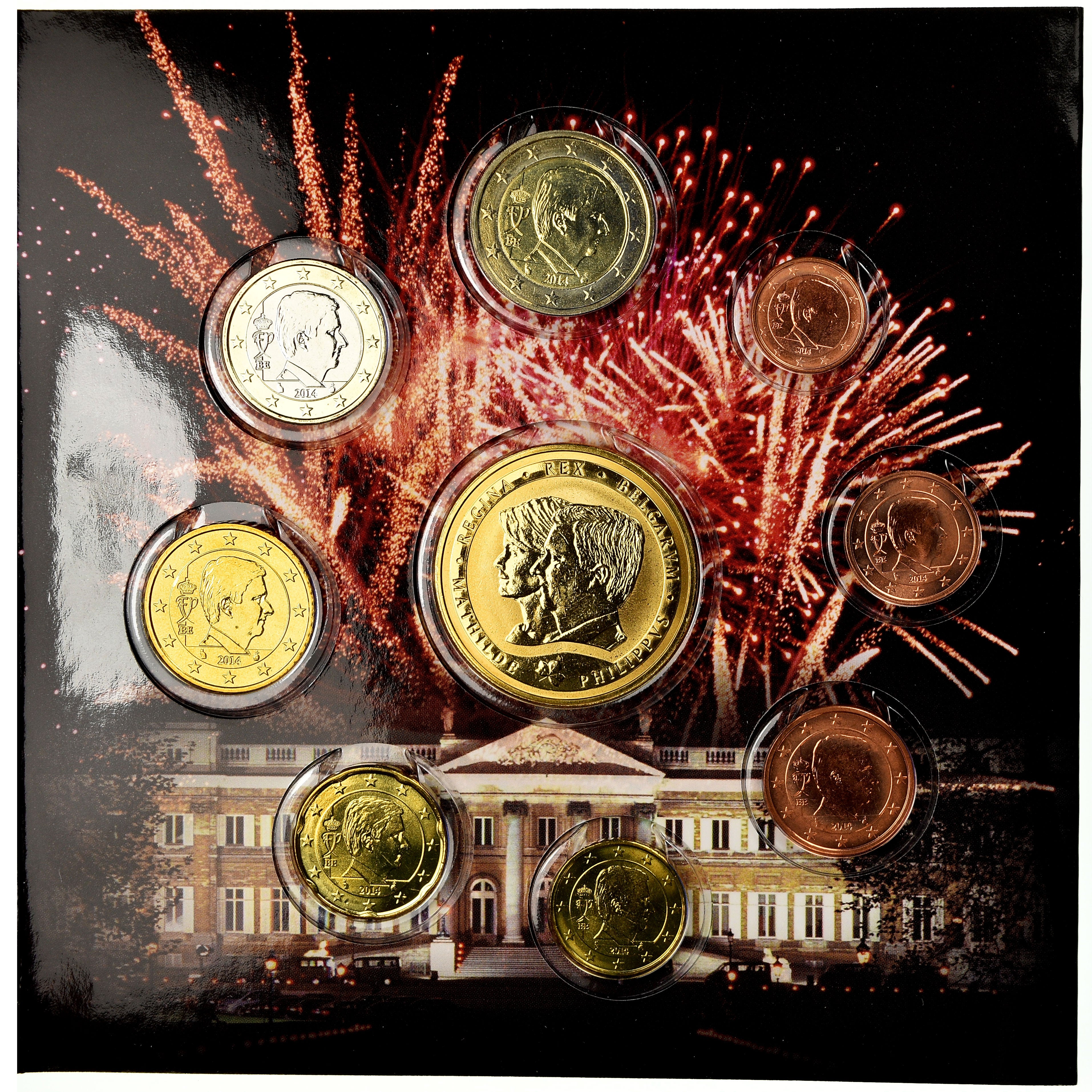 Belgium, 1 Cent to 2 Euro, 2014, MS(65-70)
