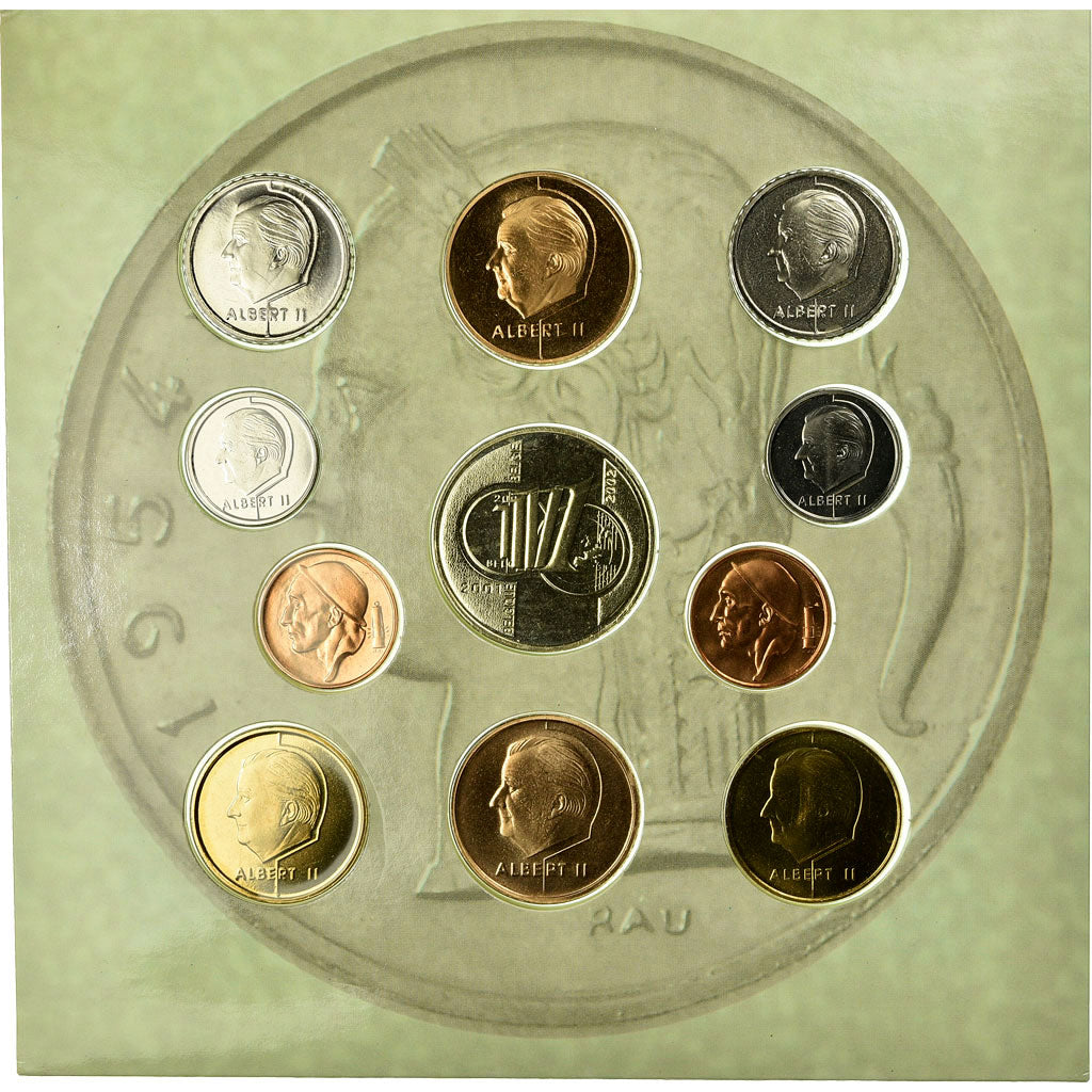 Coin, Belgium, Set, 2001, Adieu au Franc belge, MS(65-70)