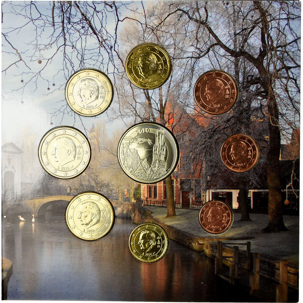Belgium, 1 Cent to 2 Euro, 2010, MS(65-70)