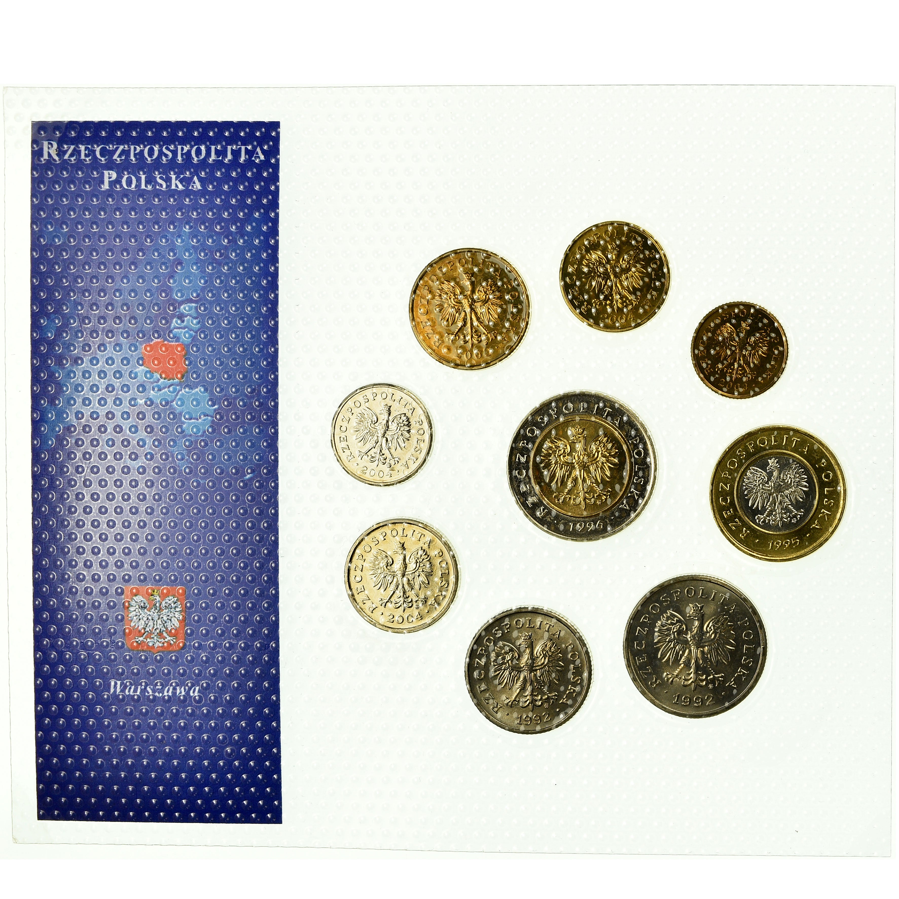 Moneda, Polonia, Set, Años mezclados, Warsaw, FDC, (Sin composición)