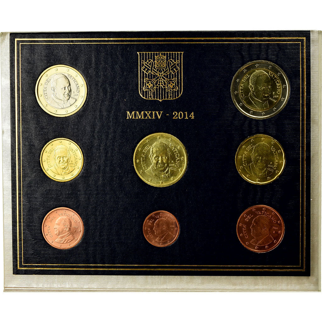 Vaticano, 1 Cent to 2 Euro, 2014, MS(65-70), N/D