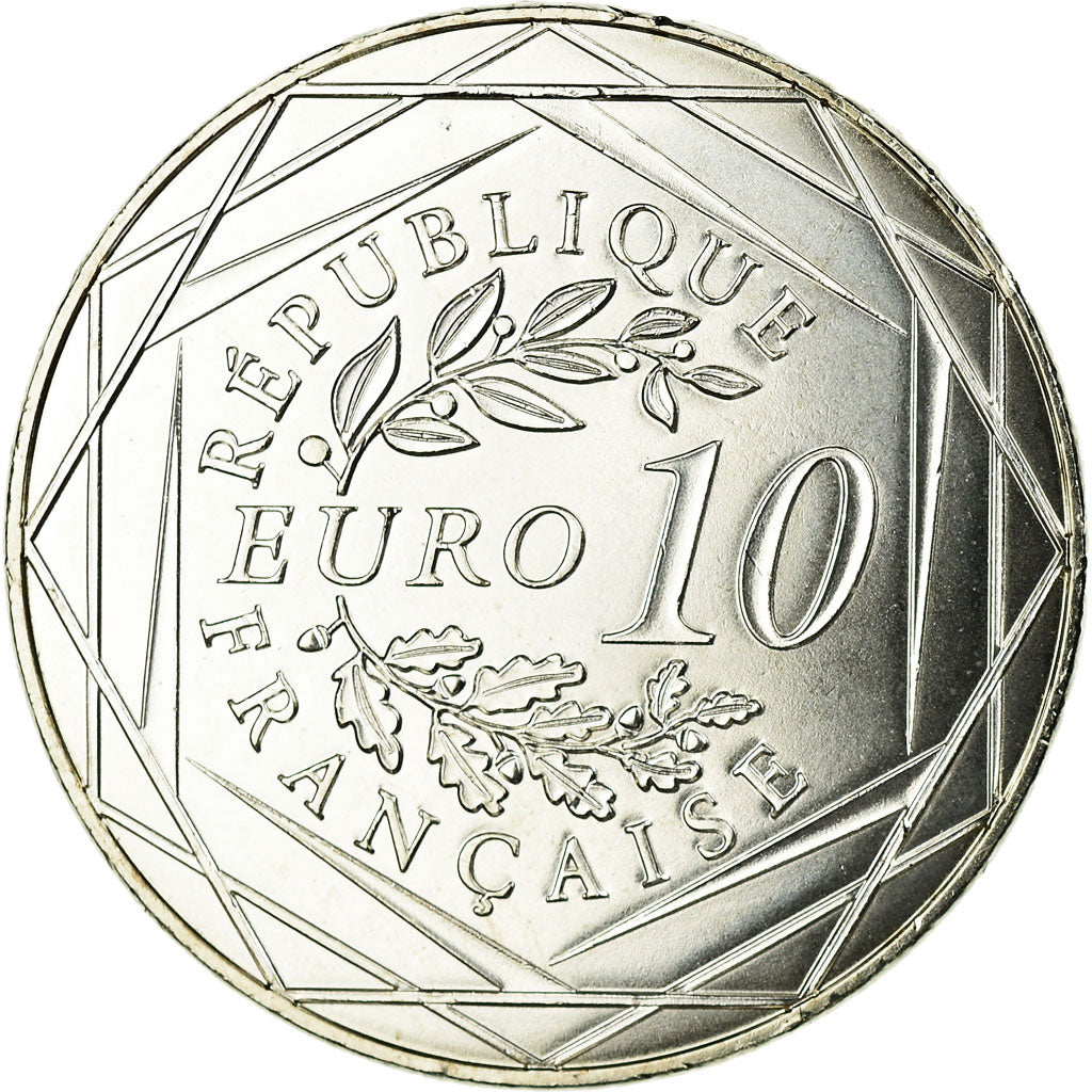 France, 10 Euro, UEFA Euro 2016, 2016, MS(65-70), Silver, Gadoury:EU814