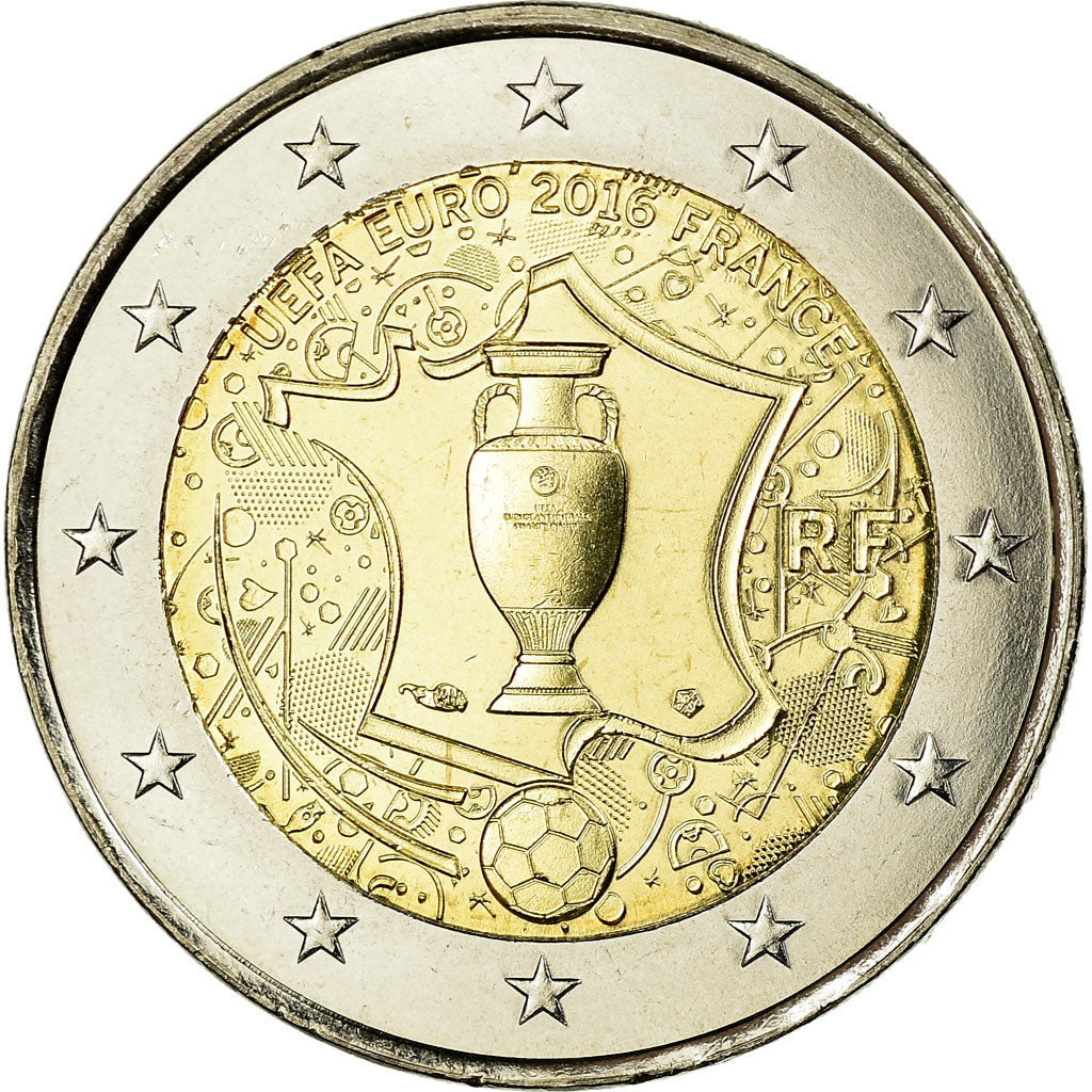 France, 2 Euro, UEFA Euro, 2016, SPL, Bi-Metallic, Gadoury:23
