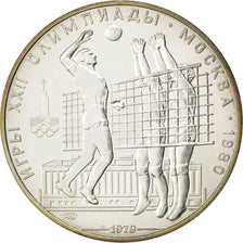 RUSSIA, 10 Roubles, 1979, KM #169, MS(63), Silver, 33.51