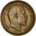 Coin, INDIA-BRITISH, Edward VII, 1/4 Anna, 1907, Calcutta, VF(30-35), Bronze