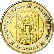 Andorra, 2 Euro, 2003, MS(63), Bimetálico