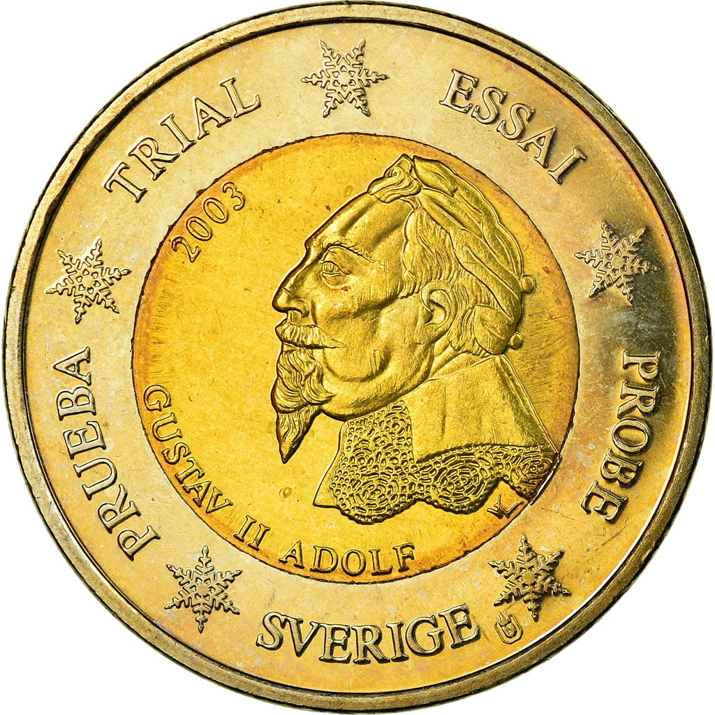Szwecja, 2 Euro, 2003, MS(63), Bimetaliczny