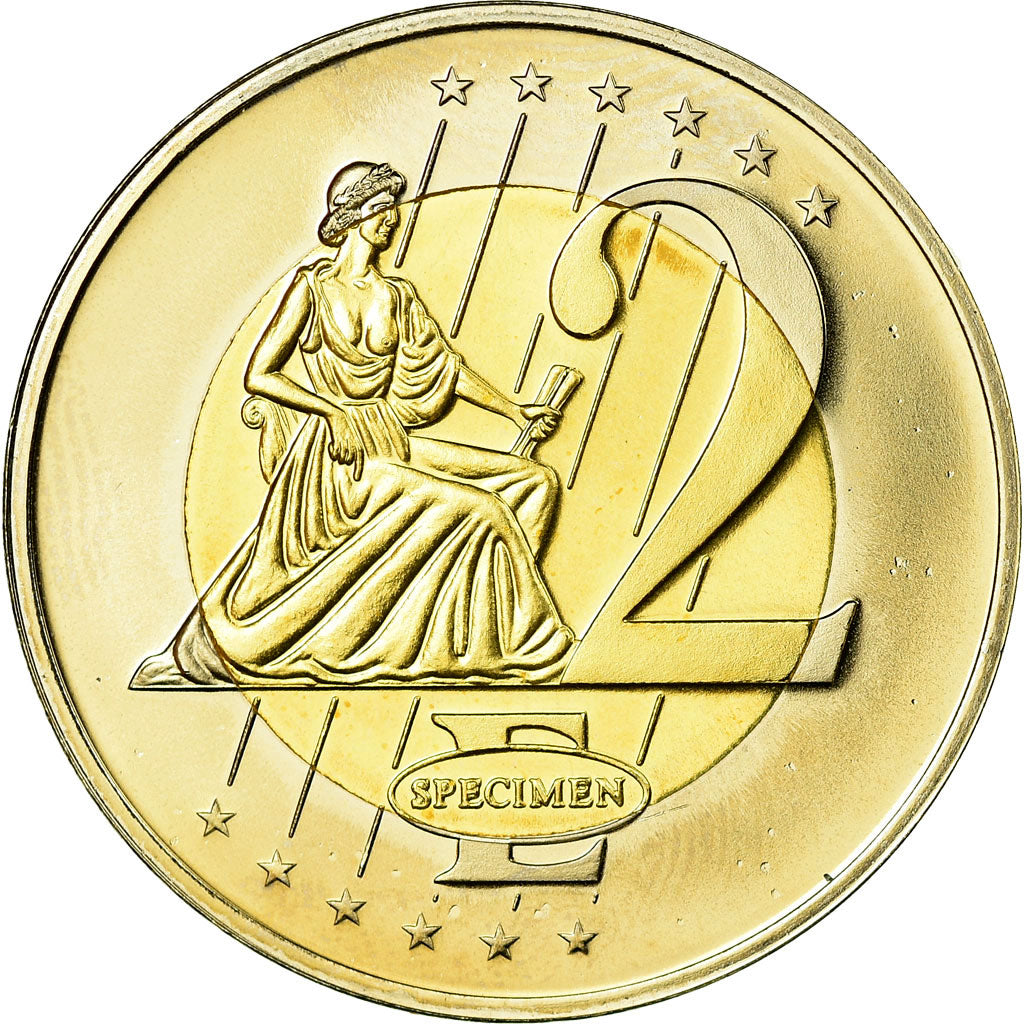 Cypr, 2 Euro, 2003, MS(63), Bimetaliczny