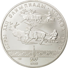 RUSSIA, 10 Roubles, 1980, KM #185, MS(63), Silver, 33.45