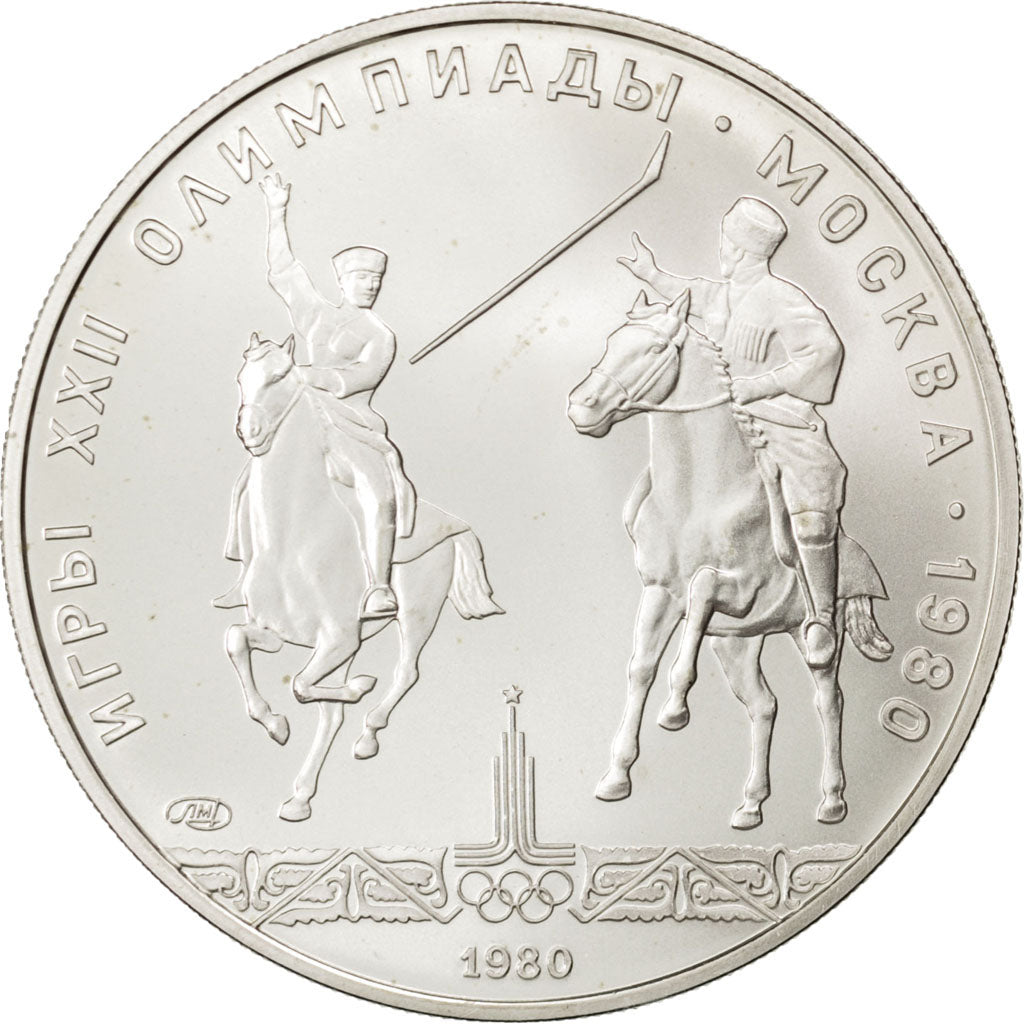 RUSSIA, 5 Roubles, 1980, KM #181, MS(63), Silver, 16.61