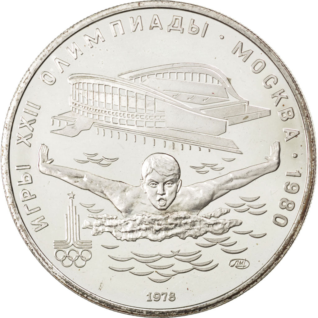 RUSSIA, 5 Roubles, 1978, KM #155, MS(63), Silver, 16.48