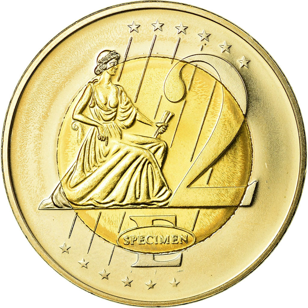 Łotwa, 2 Euro, 2003, MS(63), Bimetaliczny